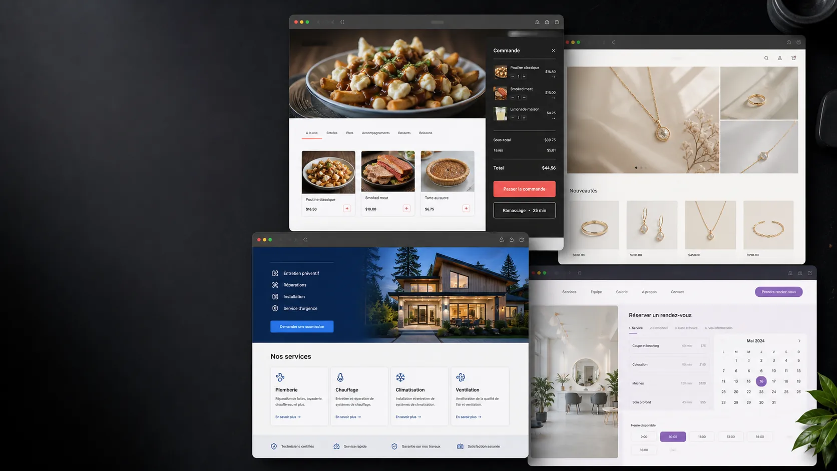 Exemples de sites web pour vendre en ligne, recevoir des demandes et prendre des rendez-vous avec Liasse